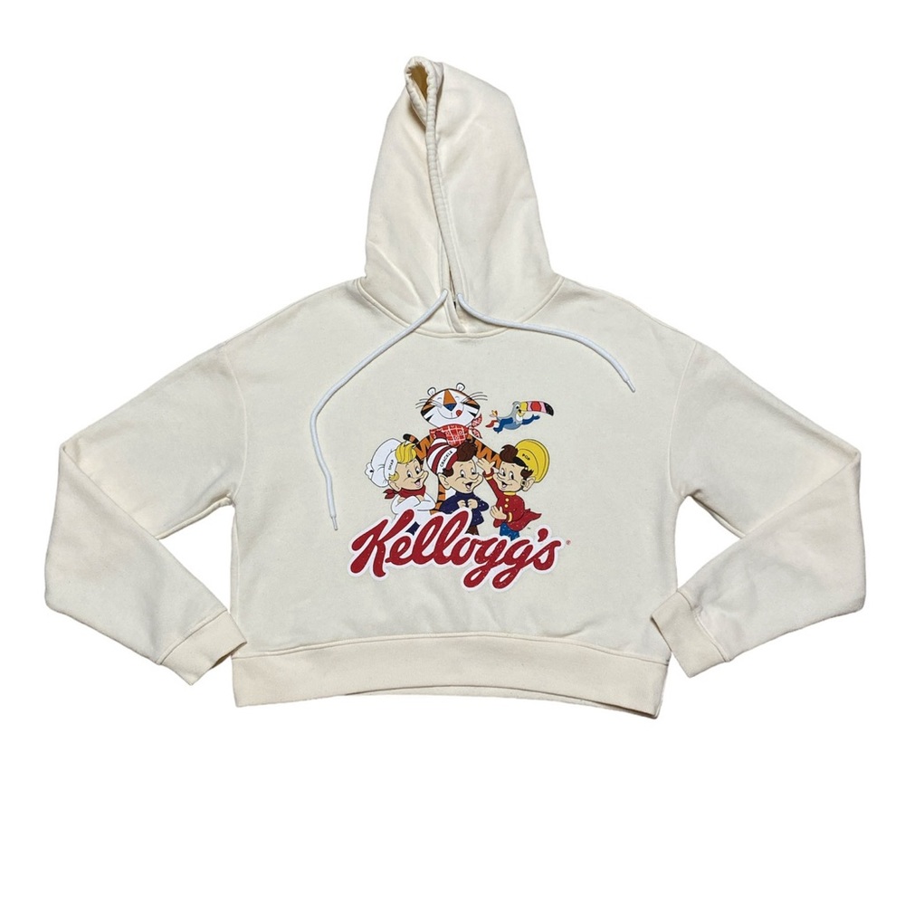 Kellogg‘s Sweatshirt Women’s L Cropped Hoodie Retro Snap Crackle Pop Toucan Sam